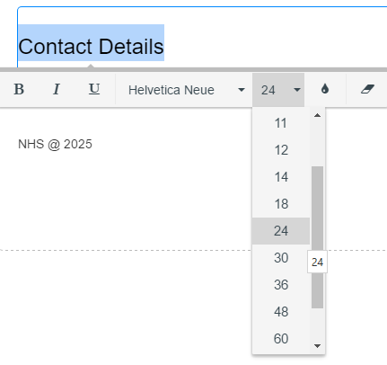 Picture showing the Context Menu for Editing Title Element. 